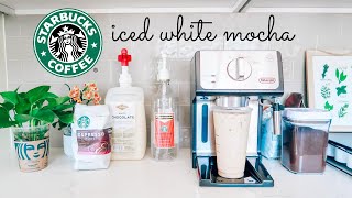 Identical Starbucks Iced White Mocha Recipe  Quarantine Coffee [upl. by Assenad646]