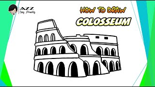 How to draw Colosseum step by step [upl. by Lauritz]