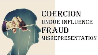 Coercion Undue Influence Fraud Misrepresentation  Indian Contract Act 1872  Law Guru [upl. by Millwater]