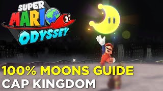 Super Mario Odyssey Cap Kingdom Moon Locations  100 Guide [upl. by Daas]