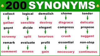 Learn 200 HELPFUL Synonym Words in English To Strengthen Your English Vocabulary [upl. by Edmead76]