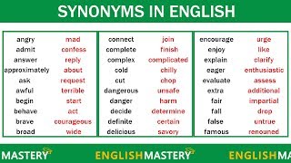 Learn 150 Common Synonyms Words in English to Improve your Vocabulary [upl. by Ridley]