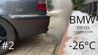 BMW extreme DIESEL cold start compilation 26C and more 2 [upl. by Jarrett]