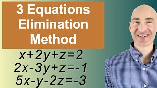 Solving Systems of 3 Equations Elimination [upl. by Oicram]